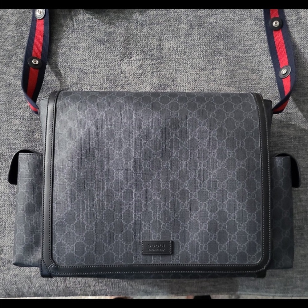 Gucci Dark Gray Monogram Messenger Bag